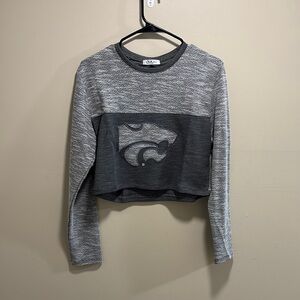 KSU Powercat Gray Crop Top by